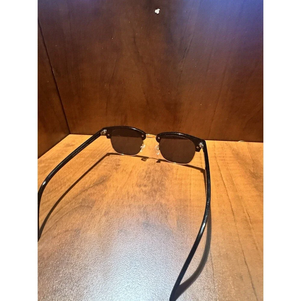 Shady Rays Oakmont CL-20 Polarized Clubmaster Sunglasses Black Frame Brown Lens